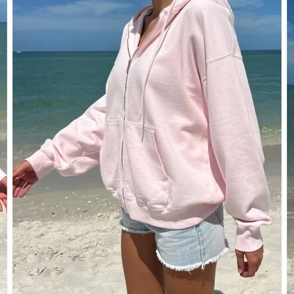 Brandy Melville Christy Zip-Up Gray Hoodie {315} - Picture 13 of 15